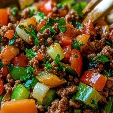 Mediterranean Ground Beef Stir Fry Recipe
