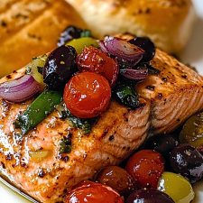Healthy Mediterranean Salmon Dinner Recipe