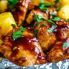 Hawaiian BBQ Chicken and Pineapple Foil Packets Recipe