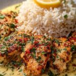 Chicken Scampi with Garlic Parmesan Rice