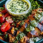 Chimichurri Grilled Chicken Bowl with Garlic Sauce
