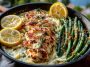 Coconut-Lemon Chicken Alfredo with Chili Feta Cream & Crispy Parmesan Green Beans