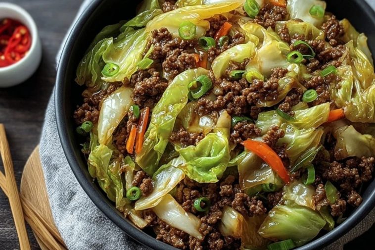 Healthy Chinese Ground Beef Cabbage