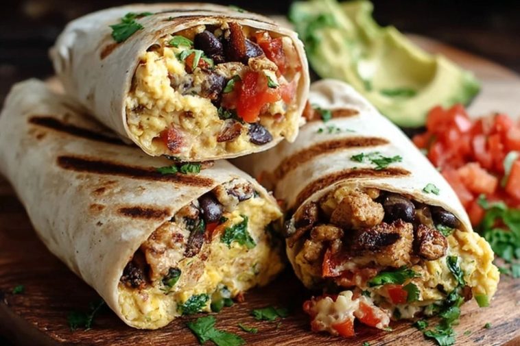 High Protein Breakfast Burritos