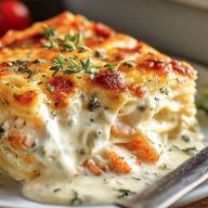 Seafood Lasagna Creamy Cheese
