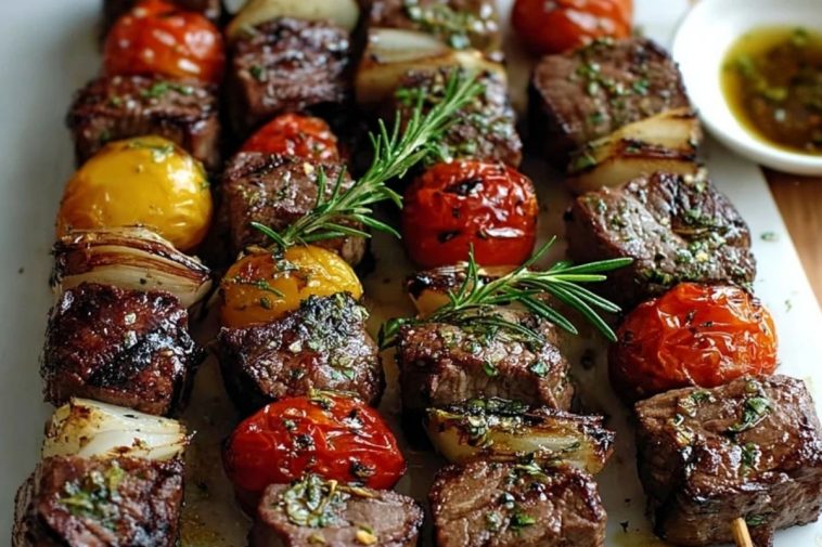 Rosemary Garlic Steak Kebabs