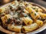 Creamy Cheesy Garlic Butter Rigatoni with Savory Beef