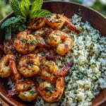 Creamy Garlic Butter Shrimp Bowl with Herb Rice