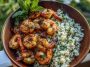 Creamy Garlic Butter Shrimp Bowl with Herb Rice