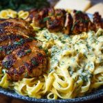 Creamy Velveeta Chicken Fettuccine with Garlic Cheese Sauce