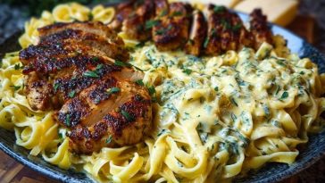 Creamy Velveeta Chicken Fettuccine with Garlic Cheese Sauce