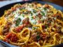 Creamy Velveeta Linguine with Italian Beef Marinara