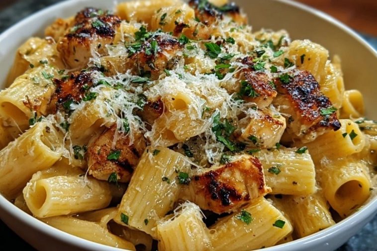Garlic Butter Chicken with Rigatoni and Parmesan