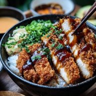 Japanese Katsu Bowls with Tonkatsu Sauce