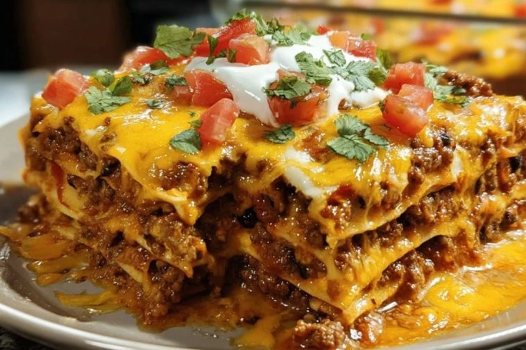 Mexican Lasagna Layered Beef Casserole