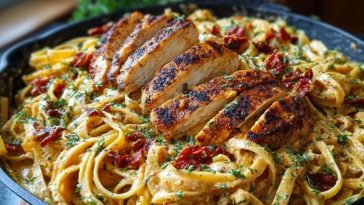 One-Pan Creamy Sweet and Spicy Cajun Chicken Pasta