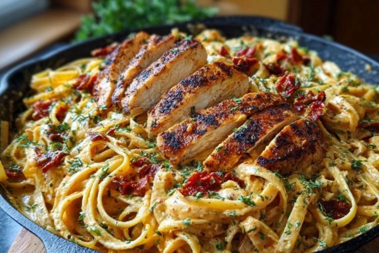 One-Pan Creamy Sweet and Spicy Cajun Chicken Pasta