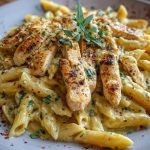 One Pot Creamy Garlic Parmesan Chicken Penne