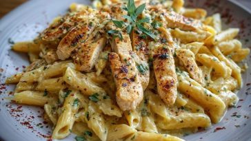 One Pot Creamy Garlic Parmesan Chicken Penne