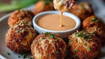 Reuben Balls with Spicy Thousand Island Dipping Sauce