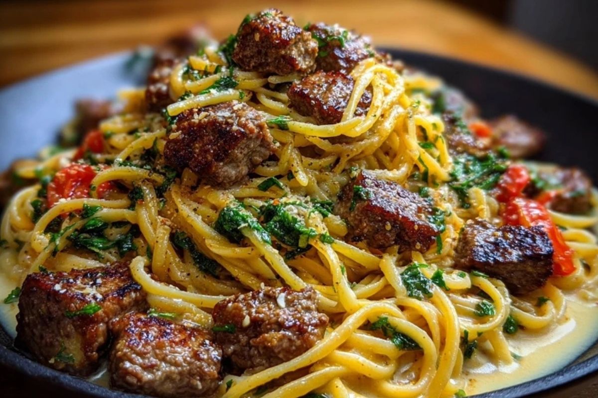Savory Beef Linguine with Velvety Garlic Butter Sauce