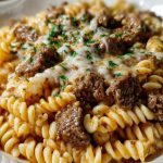 Beef and Rotini in Garlic Parmesan Sauce