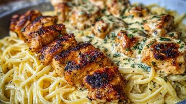 Cajun Garlic Butter Chicken Linguine in Creamy Parmesan Sauce