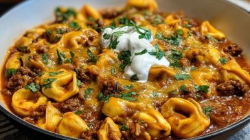 Cheesy Beef Enchilada Tortellini