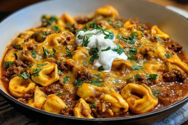 Cheesy Beef Enchilada Tortellini