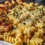 Cheesy Rotini with Garlic Parmesan Chicken Easy Pasta Dinner