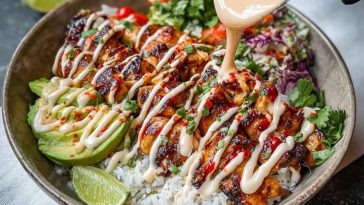 Chili Chicken Bowl with Coconut Lime Drizzle