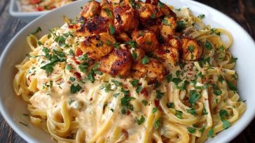 Creamy Cajun Chicken Linguine with Spicy Garlic Cheese Sauce