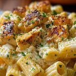 Creamy Garlic Butter Chicken Rigatoni