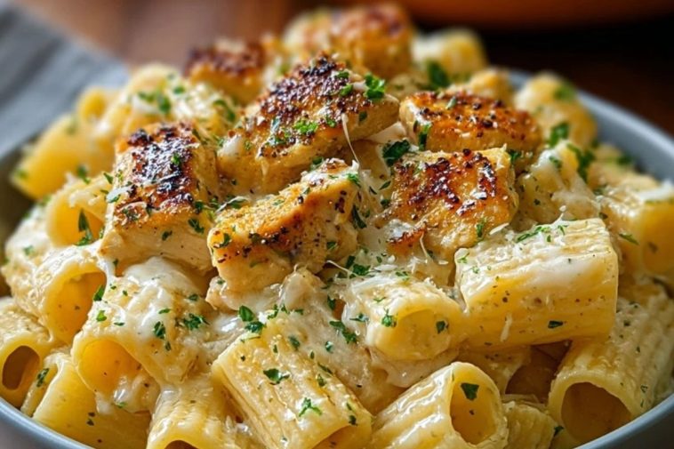 Creamy Garlic Butter Chicken Rigatoni