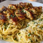 Creamy Garlic Parmesan Chicken with Cheesy Spaghetti