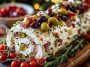 Festive Holiday Antipasto Cream Cheese Log
