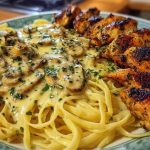 Garlic Butter Chicken with Velvety Parmesan Linguine