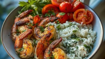 Garlic Butter Shrimp Bowl with Creamy Herb Rice
