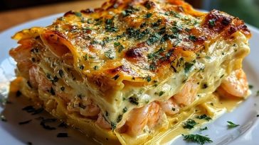 Garlic Butter Shrimp Scampi Lasagna