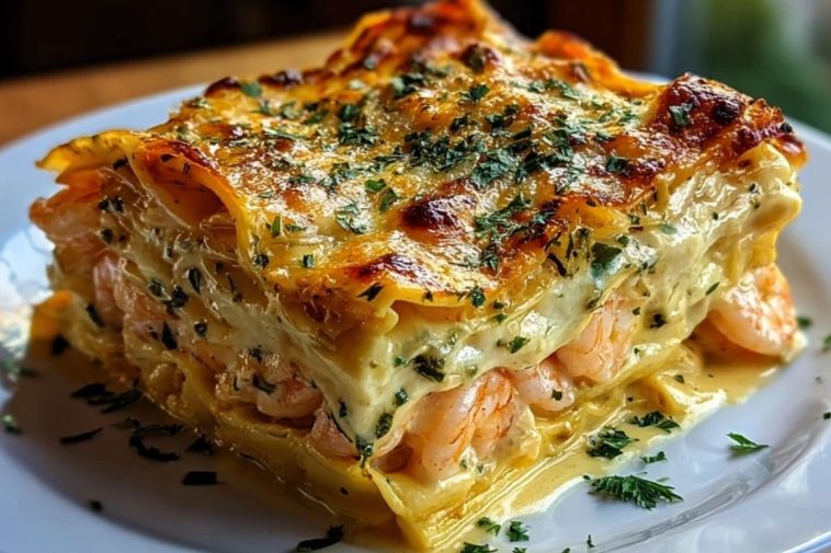 Garlic Butter Shrimp Scampi Lasagna