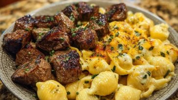 Garlic Butter Steak Bites & Loaded Cheddar Alfredo Shells