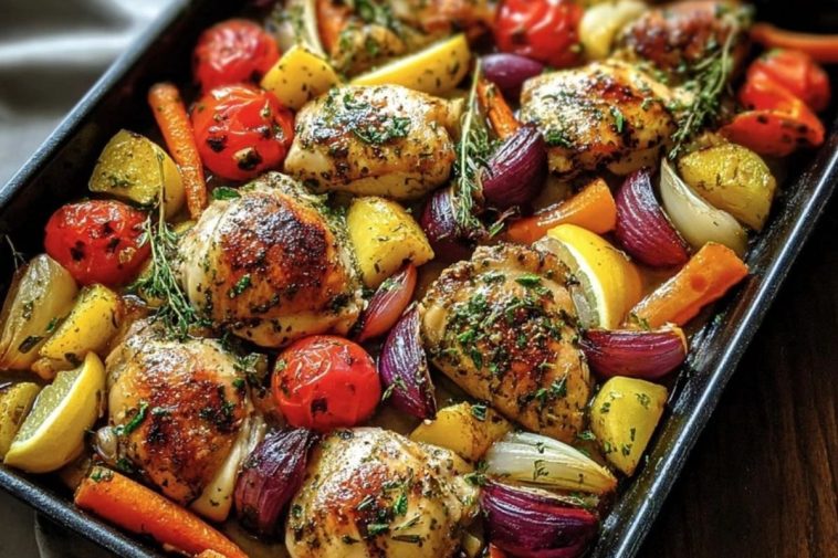 Insanely Good One-Pan Herb Chicken & Roasted Veggie Bake