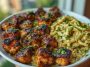Maple Garlic Chicken Bites with Spicy Cajun Alfredo