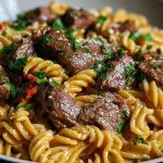 One-Pot Creamy Spicy Garlic Butter Steak & Pasta