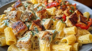 Spicy Cajun Chicken Rigatoni with Velveeta Garlic Cream Sauce