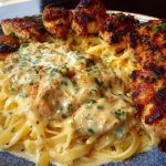 Spicy Cheesy Garlic Butter Chicken with Linguine in Four-Cheese Sauce