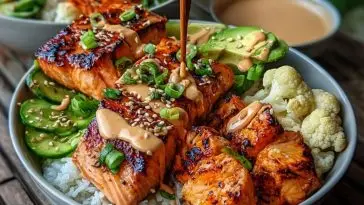 Sriracha Honey Salmon Bowls