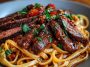 Sweet and Spicy Garlic Steak Pasta