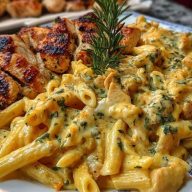 Velveeta Chicken Penne in Creamy Mozzarella Garlic Cheese Sauce