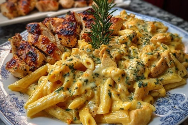 Velveeta Chicken Penne in Creamy Mozzarella Garlic Cheese Sauce